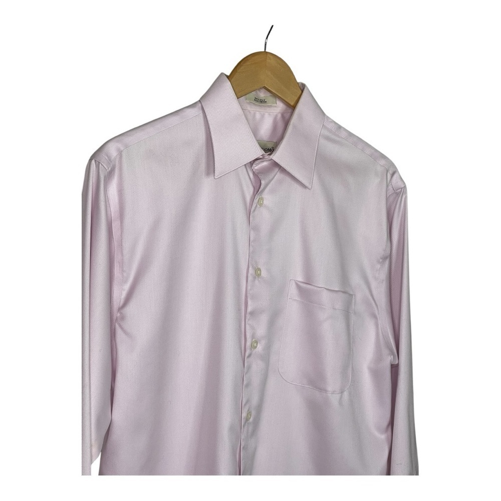Pronto Uomo 2 Ply Non Iron Men's Pink Dress Shirt 15- 32/33 - Picture 2 of 6